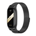 For Xiaomi Mi Band 8 Mijobs Plus Case Milan Magnetic Stainless Steel Watch Band(Black)