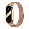 For Xiaomi Mi Band 8 Mijobs Plus Case Milan Magnetic Stainless Steel Watch Band(Rose Gold)