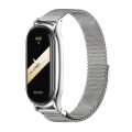 For Xiaomi Mi Band 8 Mijobs Plus Case Milan Magnetic Stainless Steel Watch Band(Silver)
