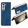 For Samsung Galaxy Z Fold5 Folding Leather Phone PC Case(Dark Blue)