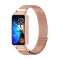 For Huawei Band 8 Mijobs Milan Magnetic Stainless Steel Watch Band(Rose Gold)