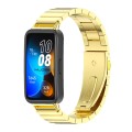 For Huawei Band 8 Mijobs Three Bead Bamboo Stainless Steel Watch Band(Bamboo Gold)