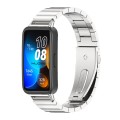 For Huawei Band 8 Mijobs Three Bead Bamboo Stainless Steel Watch Band(Bamboo Silver)