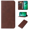 For Realme 12+ Magnetic Closure Leather Phone Case(Brown)
