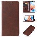 For OPPO A2m Magnetic Closure Leather Phone Case(Brown)