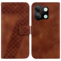 For Infinix Smart 7 HD 7-shaped Embossed Leather Phone Case(Brown)