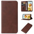 For ZTE Blade A33s Magnetic Closure Leather Phone Case(Brown)
