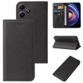 For Xiaomi Redmi Note 12R Magnetic Closure Leather Phone Case(Black)