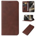 For Xiaomi Redmi Turbo 3 Magnetic Closure Leather Phone Case(Brown)