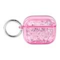 For AirPods Pro 2 Silver Foil Epoxy Bluetooth Earphone Protective Case(Pink)