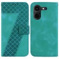 For Tecno Pova 5 Pro 7-shaped Embossed Leather Phone Case(Green)