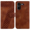 For Tecno Pova 5 Pro 7-shaped Embossed Leather Phone Case(Brown)