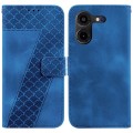 For Tecno Pova 5 Pro 7-shaped Embossed Leather Phone Case(Blue)