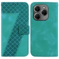 For Tecno Spark 20 Pro 7-shaped Embossed Leather Phone Case(Green)