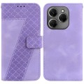 For Tecno Spark 20 Pro 7-shaped Embossed Leather Phone Case(Purple)