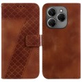 For Tecno Spark 20 Pro 7-shaped Embossed Leather Phone Case(Brown)