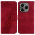 For Tecno Spark 20 Pro 7-shaped Embossed Leather Phone Case(Red)