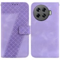 For Tecno Spark 20 Pro+ 4G 7-shaped Embossed Leather Phone Case(Purple)
