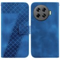For Tecno Spark 20 Pro+ 4G 7-shaped Embossed Leather Phone Case(Blue)