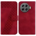For Tecno Spark 20 Pro+ 4G 7-shaped Embossed Leather Phone Case(Red)