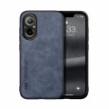 For Realme C67 4G Skin Feel Magnetic Leather Back Phone Case(Blue)