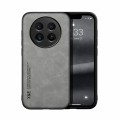 For Realme 12 5G Skin Feel Magnetic Leather Back Phone Case(Light Grey)