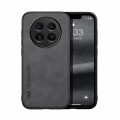 For Realme 12 5G Skin Feel Magnetic Leather Back Phone Case(Dark Grey)