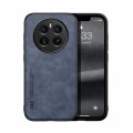 For Realme 12+ Skin Feel Magnetic Leather Back Phone Case(Blue)