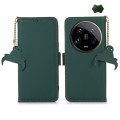 For Motorola Moto G24 / G04 Genuine Leather Magnetic RFID Leather Phone Case(Green)