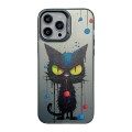 For iPhone 15 Pro Max Cute Animal Pattern Series PC + TPU Phone Case(Black Cat)