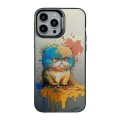 For iPhone 15 Pro Cute Animal Pattern Series PC + TPU Phone Case(Fat Cat)