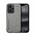 For Xiaomi Redmi Note 13 Pro+ 5G Skin Feel Magnetic Leather Back Phone Case(Light Grey)