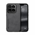 For Xiaomi 14 Pro Skin Feel Magnetic Leather Back Phone Case(Dark Grey)