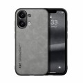 For Xiaomi Redmi Note 13 4G Skin Feel Magnetic Leather Back Phone Case(Light Grey)