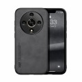 For Honor X9b Skin Feel Magnetic Leather Back Phone Case(Dark Grey)