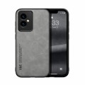 For Honor 100 Skin Feel Magnetic Leather Back Phone Case(Light Grey)