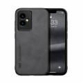 For Honor 100 Skin Feel Magnetic Leather Back Phone Case(Dark Grey)