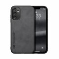 For Samsung Galaxy A15 Skin Feel Magnetic Leather Back Phone Case(Dark Grey)