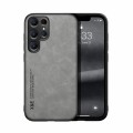 For Samsung Galaxy S24 Ultra 5G Skin Feel Magnetic Leather Back Phone Case(Light Grey)