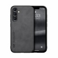 For Samsung Galaxy S24+ 5G Skin Feel Magnetic Leather Back Phone Case(Dark Grey)