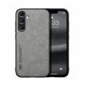 For Samsung Galaxy S24 5G Skin Feel Magnetic Leather Back Phone Case(Light Grey)