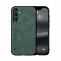 For Samsung Galaxy S24 5G Skin Feel Magnetic Leather Back Phone Case(Green)