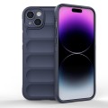 For iPhone 15 Plus Magic Shield TPU + Flannel Phone Case(Dark Blue)