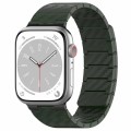 For Apple Watch Serie 5 44mm Carbon Fiber Magnetic Loop Watch Band(Official Green)