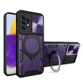 For Samsung Galaxy A72 4G / 5G CD Texture Sliding Camshield Magnetic Holder Phone Case(Purple)