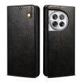 For OnePlus 12 Oil Wax Crazy Horse Texture Leather Phone Case(Black)