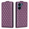 For Xiaomi Redmi 13C Diamond Lattice Vertical Flip Leather Phone Case(Dark Purple)