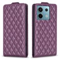 For Xiaomi Poco M6 Pro 4G Diamond Lattice Vertical Flip Leather Phone Case(Dark Purple)