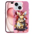 For iPhone 15 Animal Pattern PC Phone Case(Rabbit)