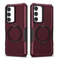 For Samsung Galaxy S23 FE MagSafe Shockproof Armor Phone Case(Wine Red)